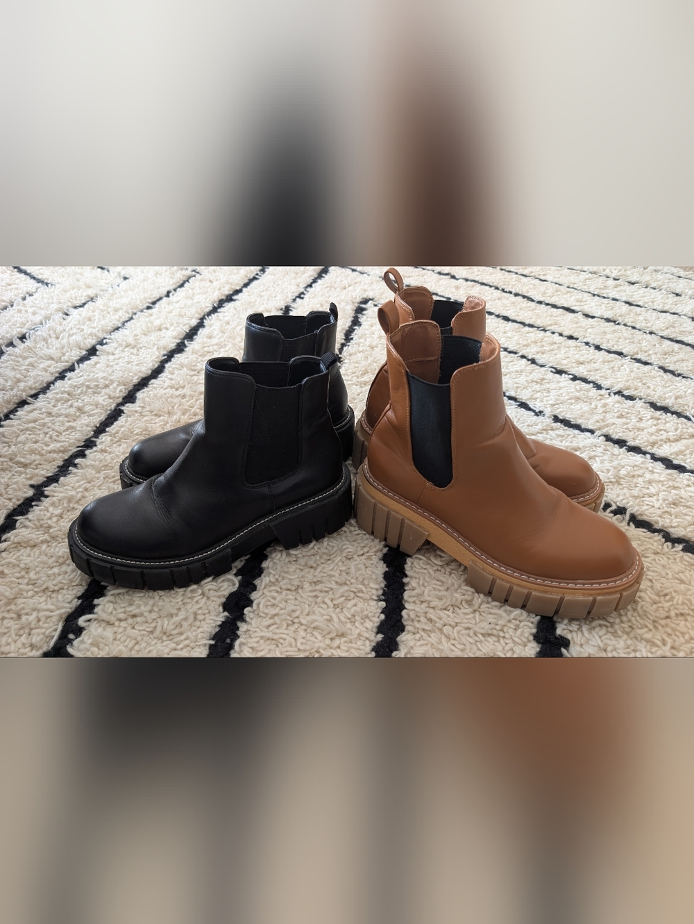 2 Pair Madden girl Chunky Chelsea Boots in Black and Brown